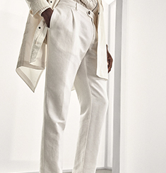 WHITE TWILL TROUSERS 