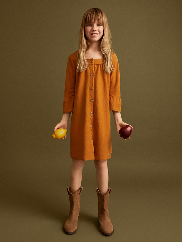 Massimo Dutti Kids Childrens Orange Textured Terry Cloth Zip Up Hoodie 11Y  12Y