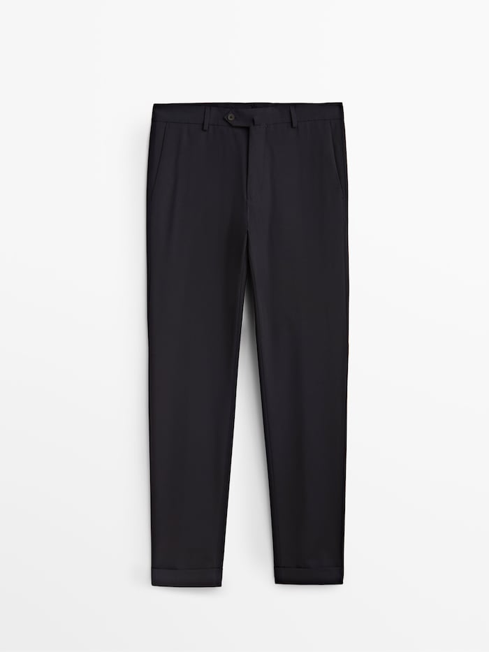 WOOL SUIT TROUSERS 