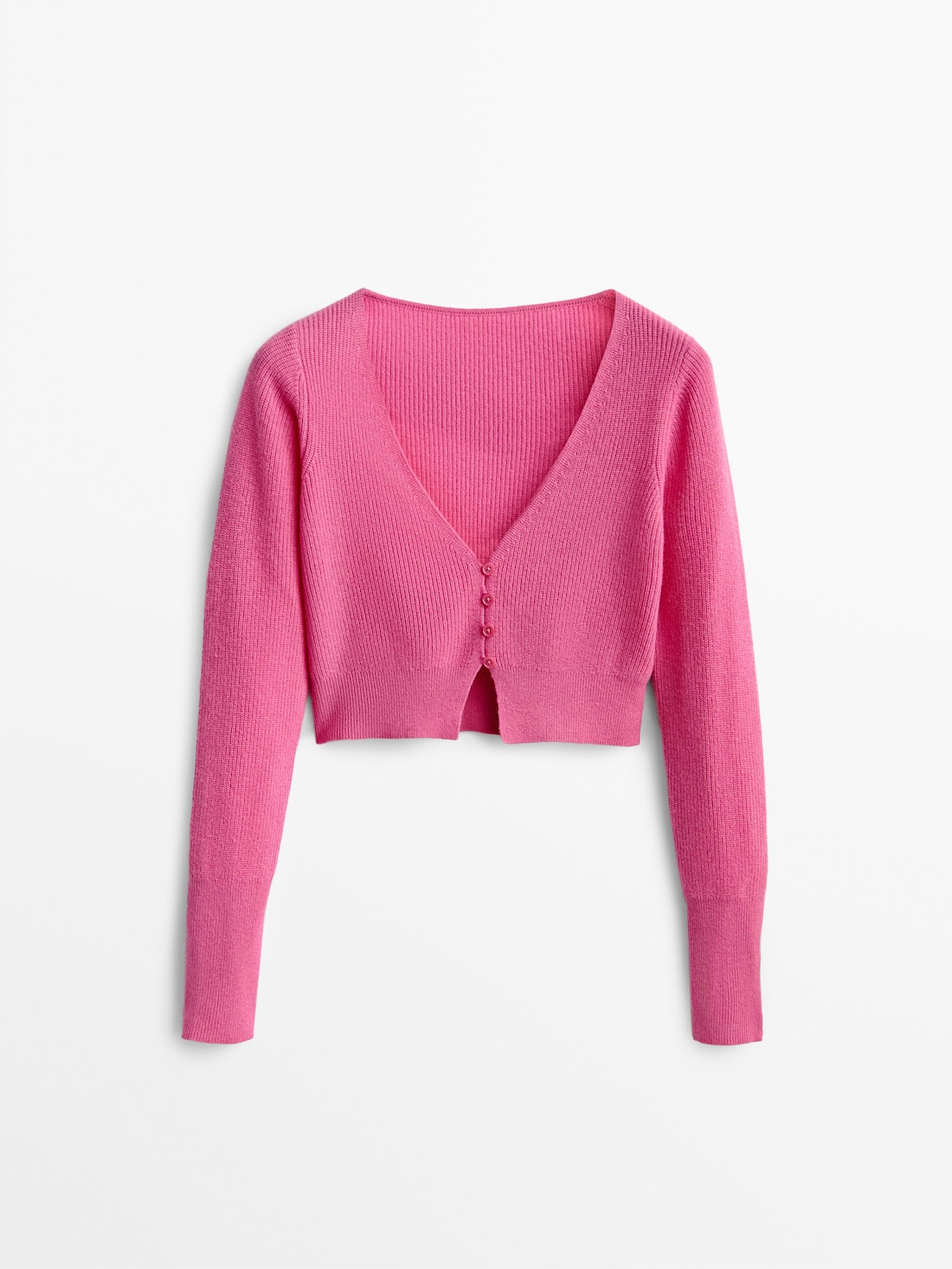 CROPPED KNIT CASHMERE CARDIGAN 