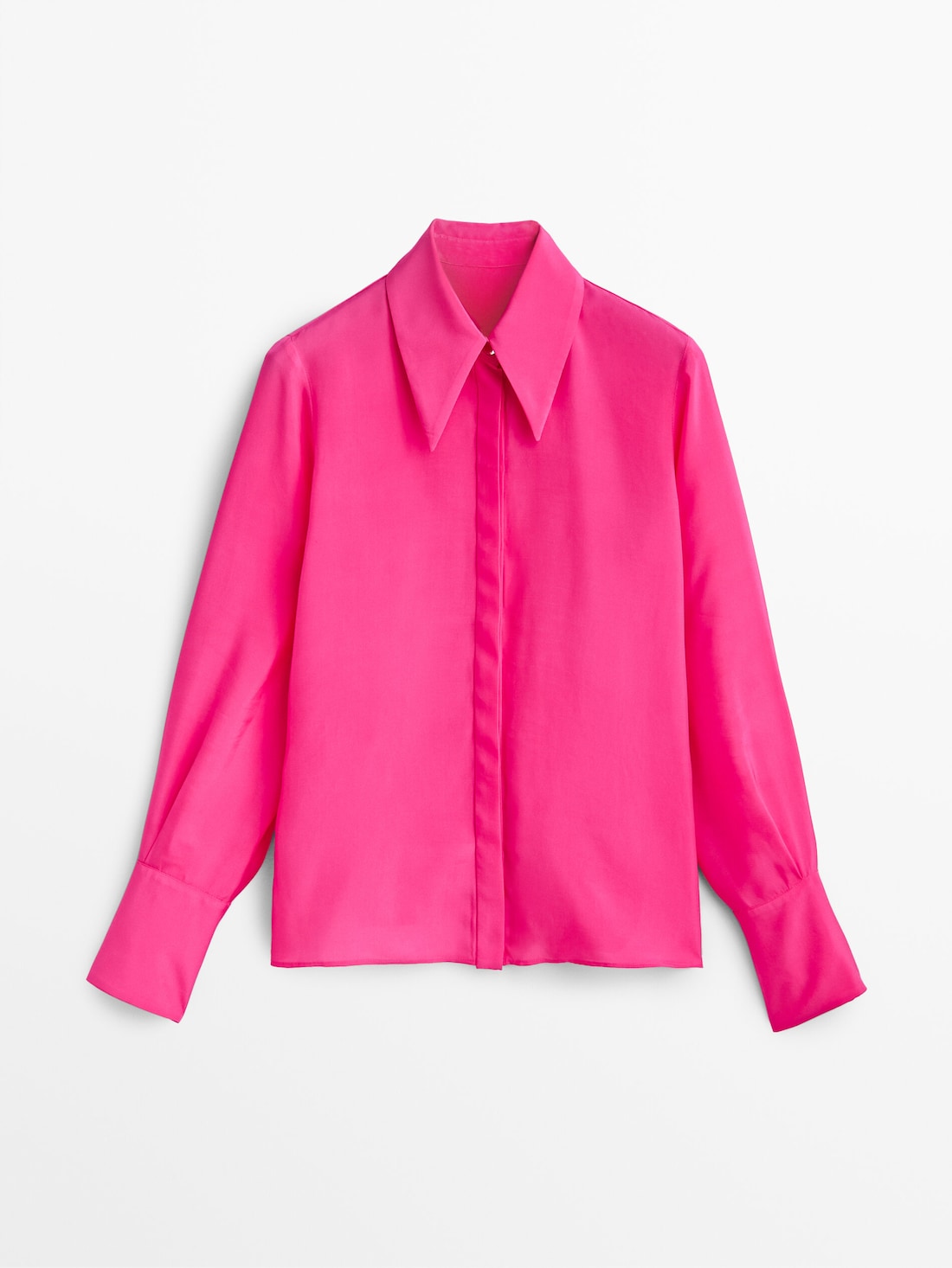 FUCHSIA SHIRT WITH GOLD-TONED BUTTONS