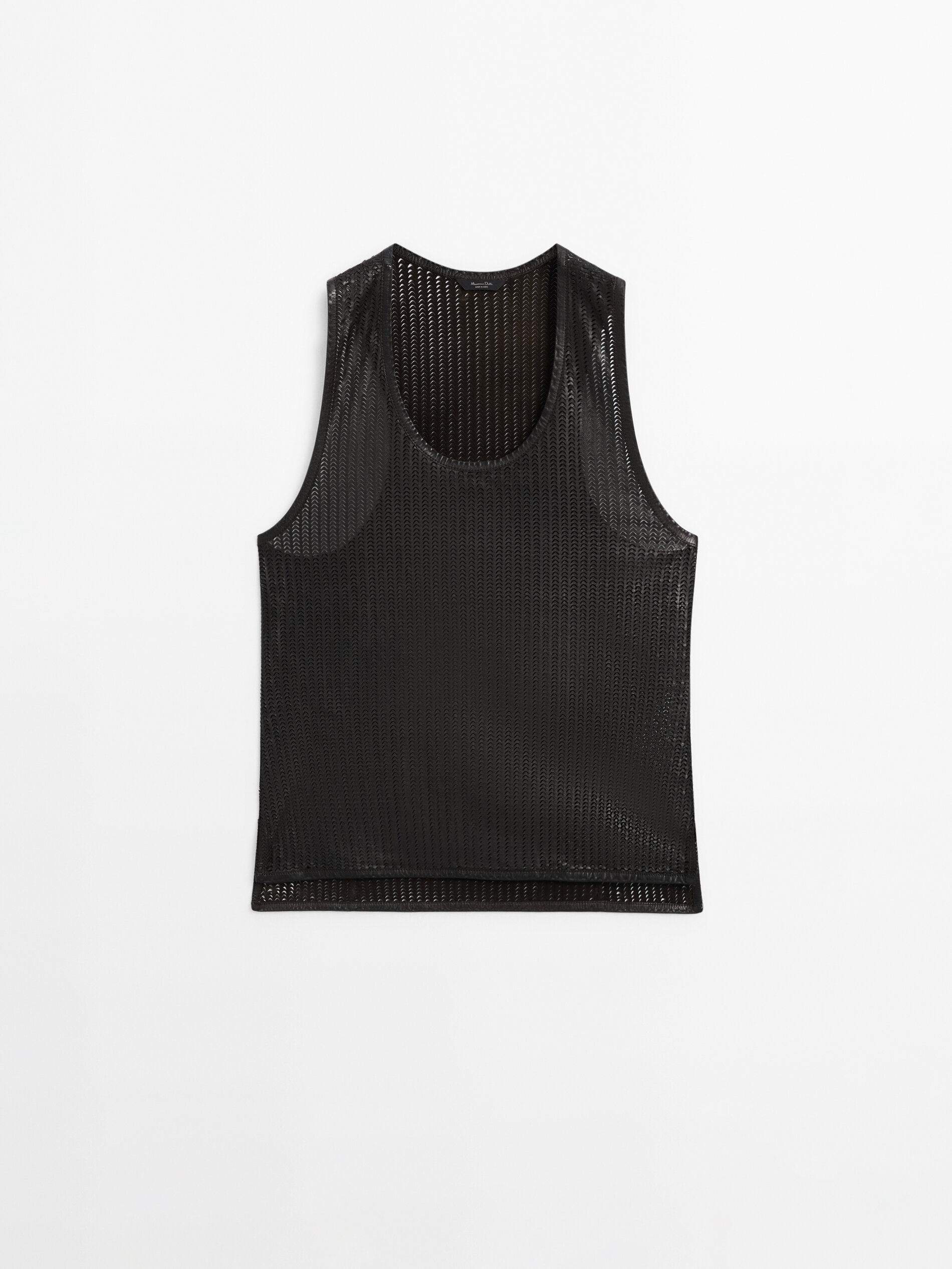 TEXTURED NAPPA LEATHER TOP