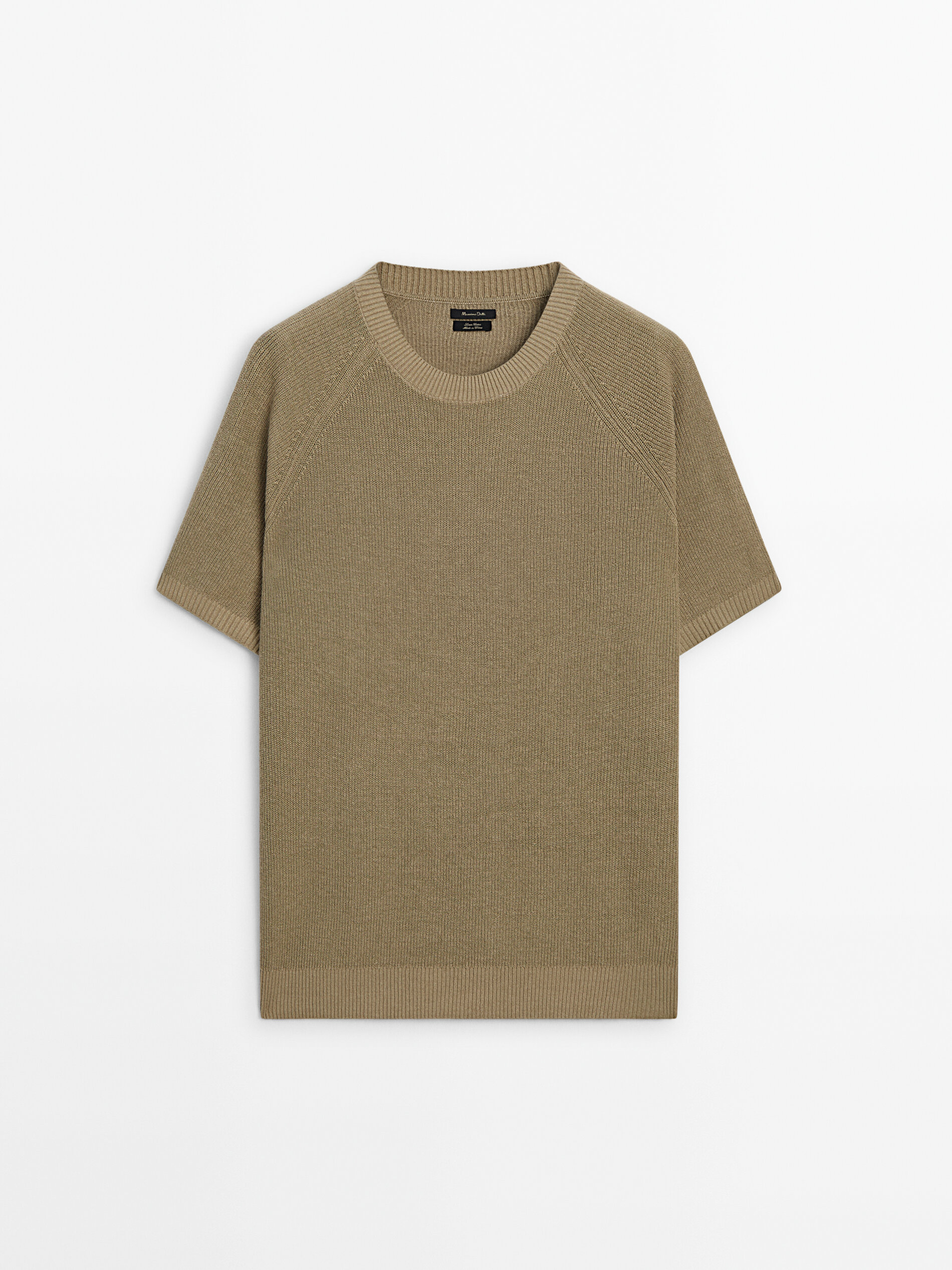 KNIT COTTON AND LINEN BLEND T-SHIRT