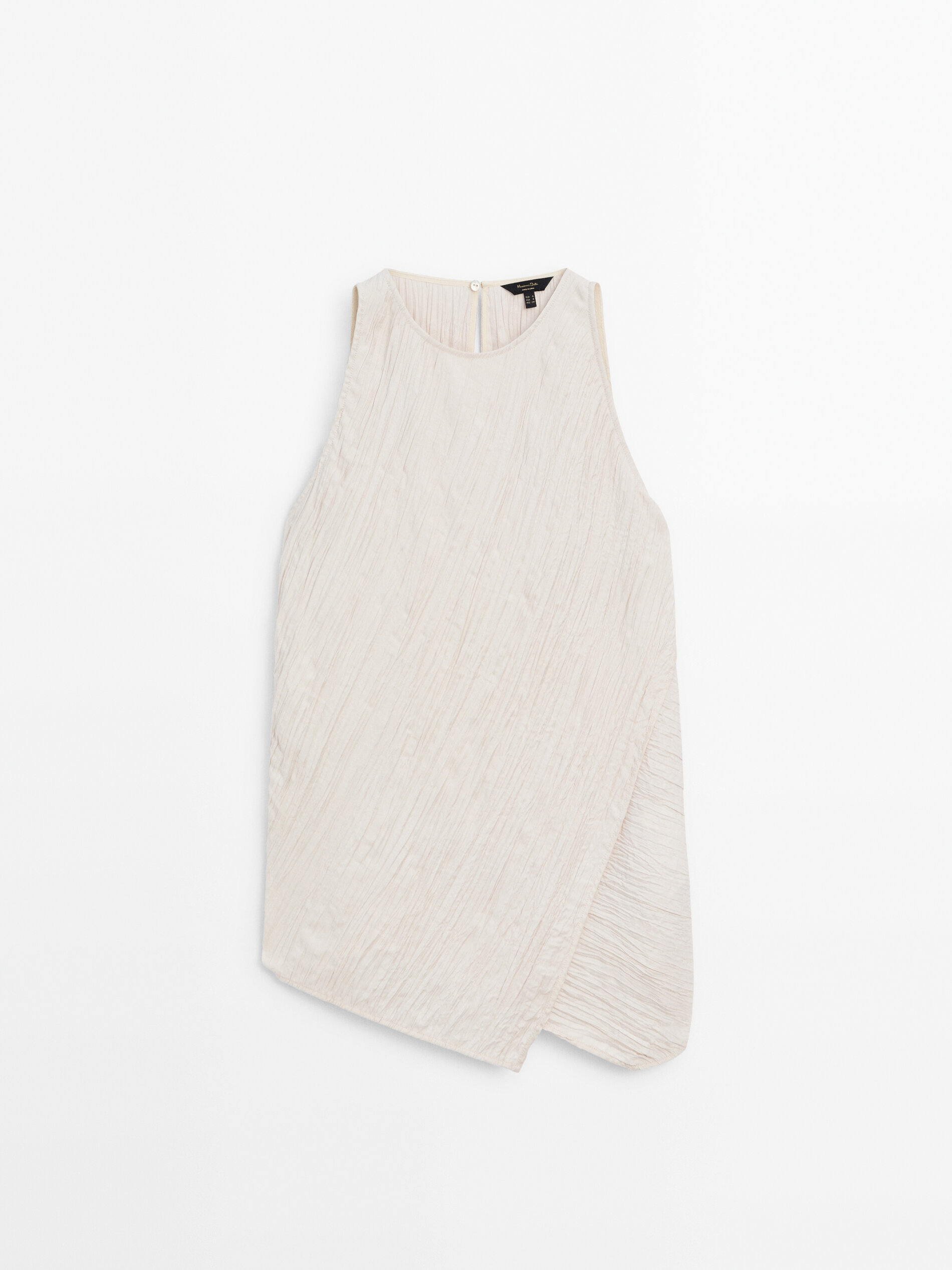 TEXTURED TOP WITH ASYMMETRIC HEM