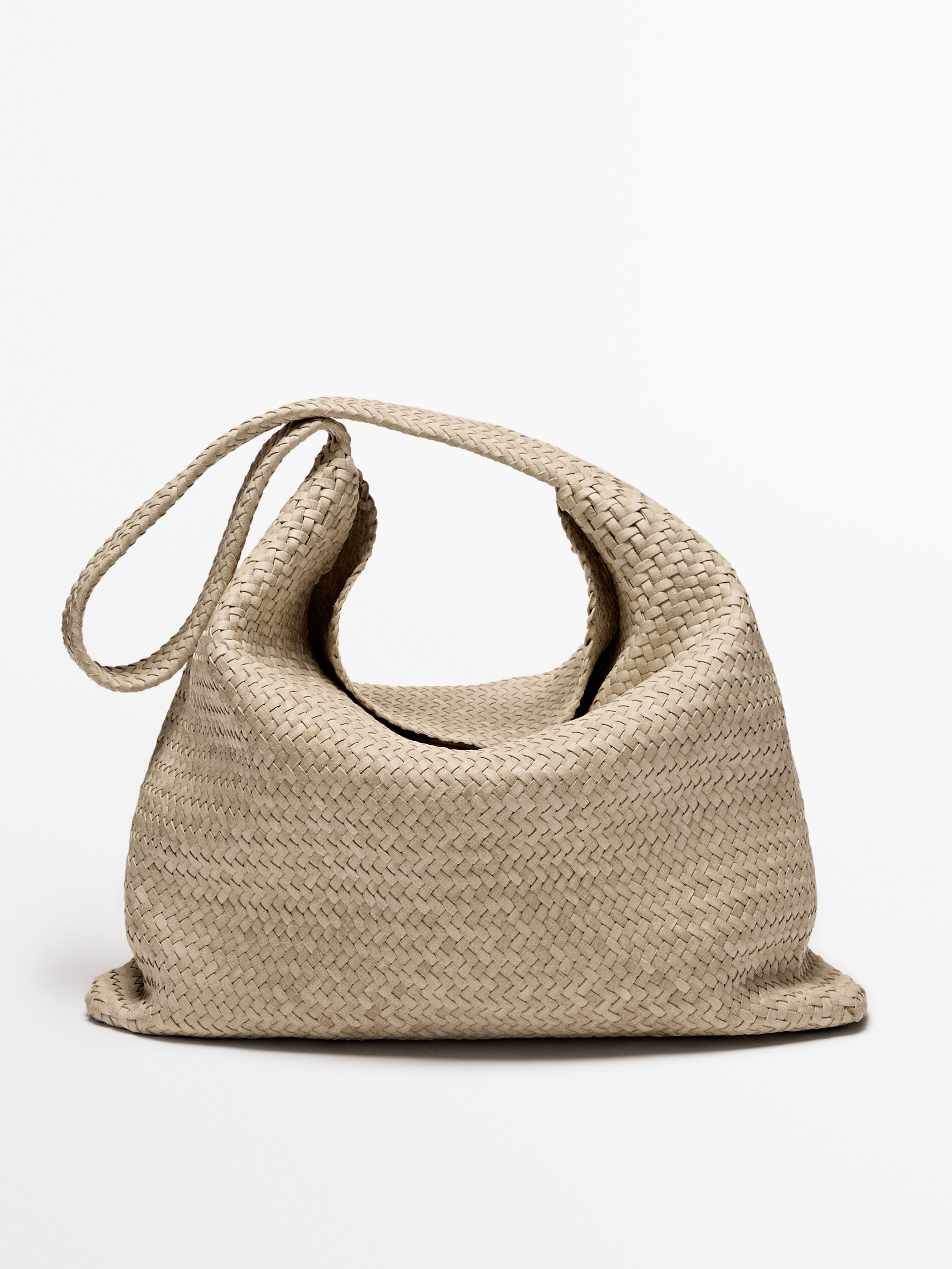 NAPPA LEATHER WOVEN CROISSANT BAG