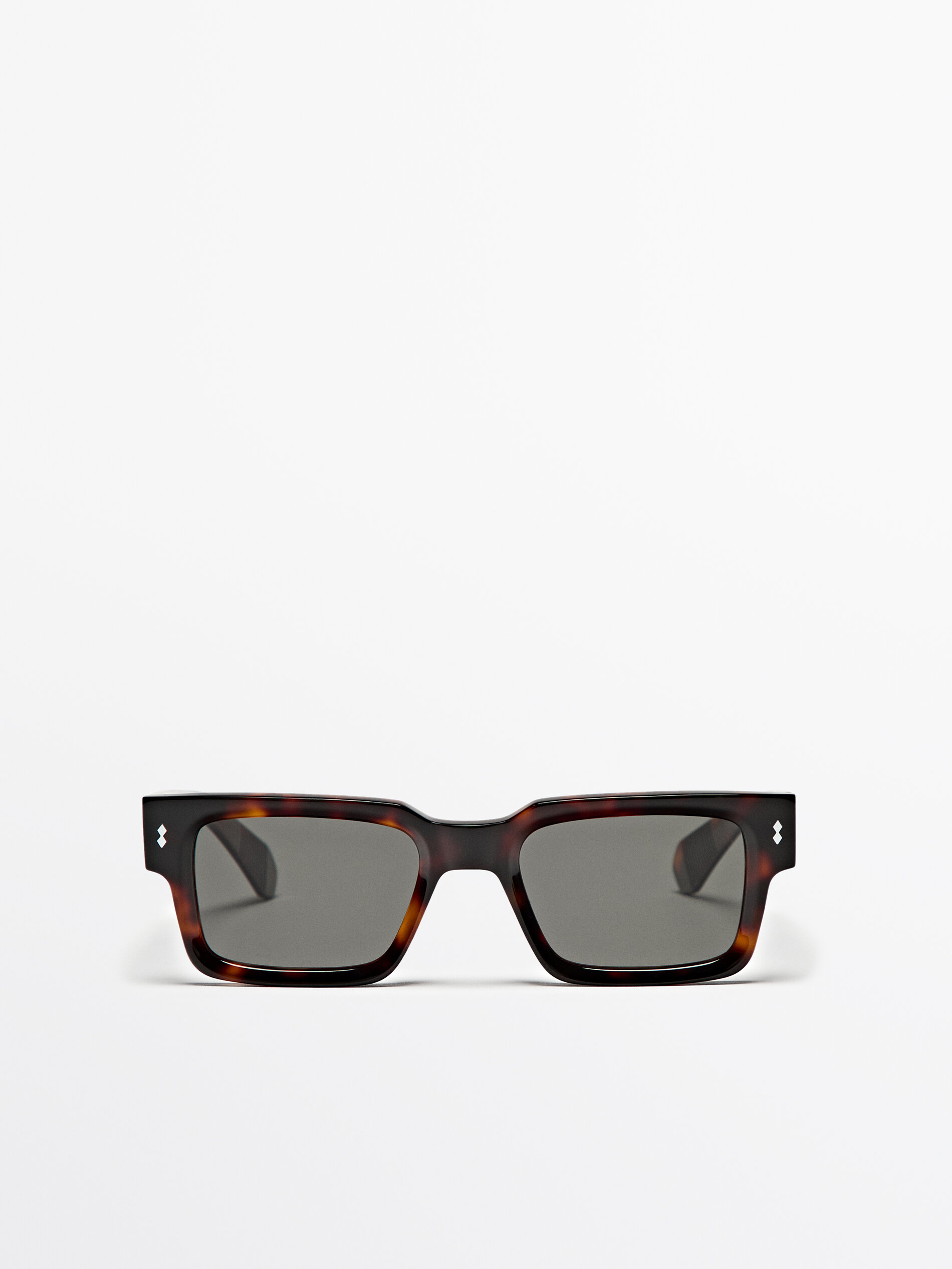 SQUARE TORTOISESHELL EFFECT SUNGLASSES