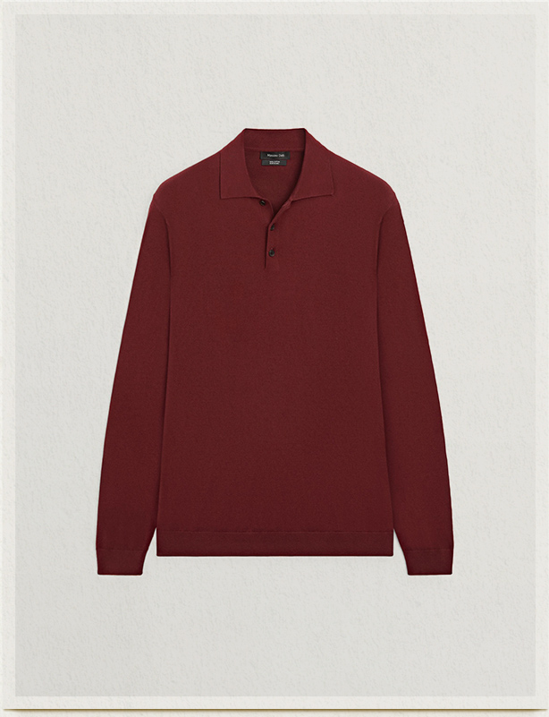 cotton knit polo sweater