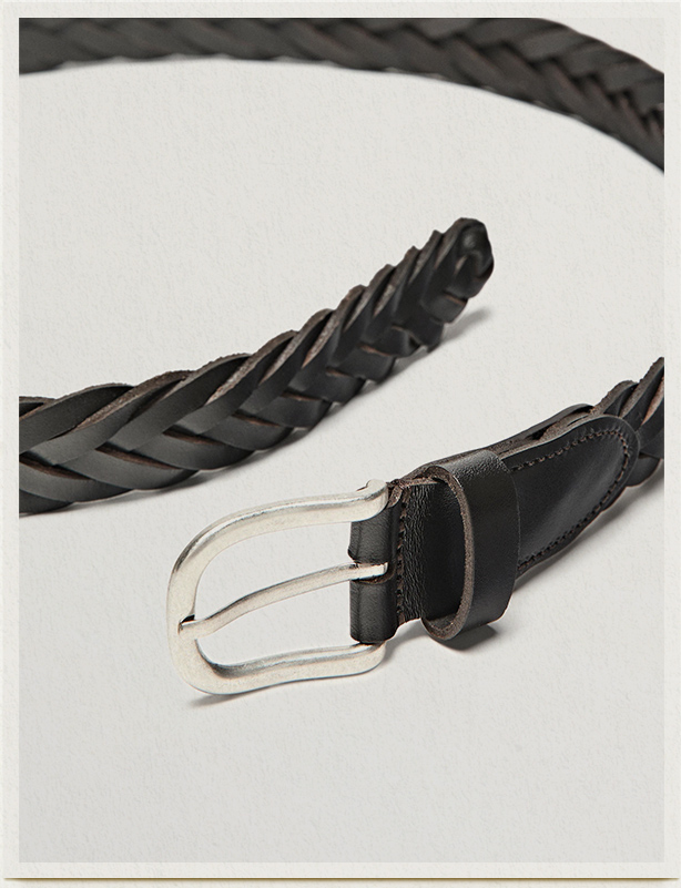 braided nappa leather belt