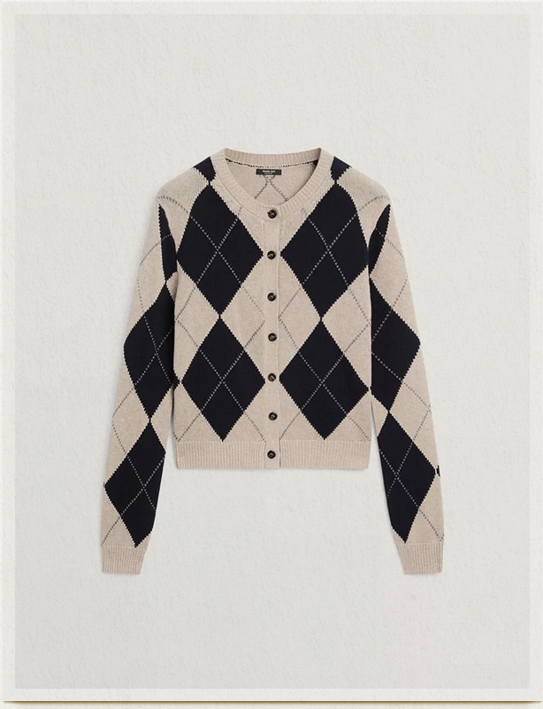 diamond knit cardigan