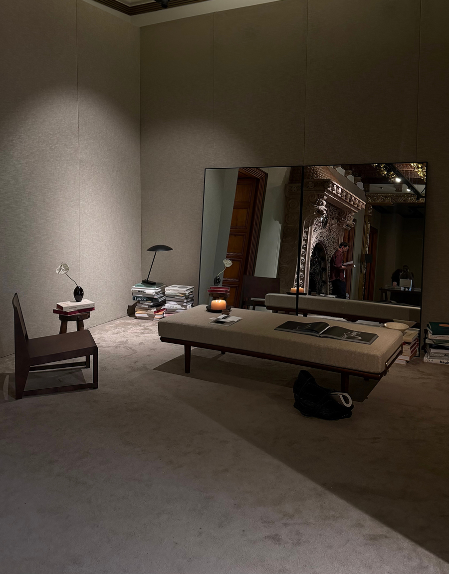 Lounge with mirror and My Gaudí books event Paseo de Gracia Barcelona 2026