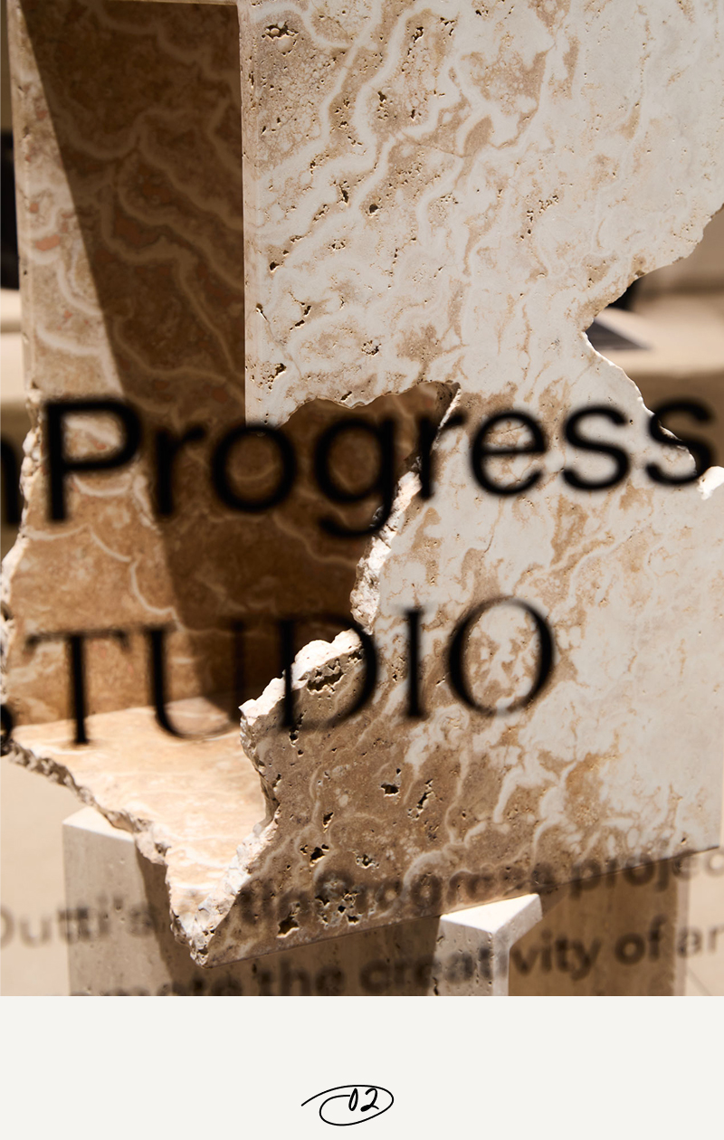 RF Studio galería travertino 02 Salone Milán 2026