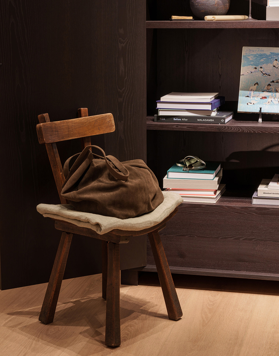 Massimo Dutti Mallorca store interior with designer chair and display unit