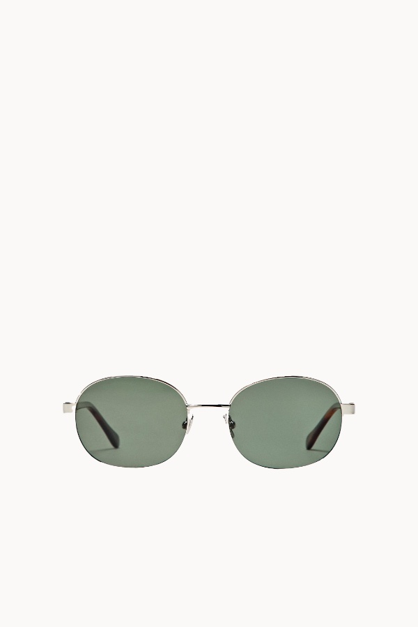 Round tortoiseshell-effect metal sunglasses