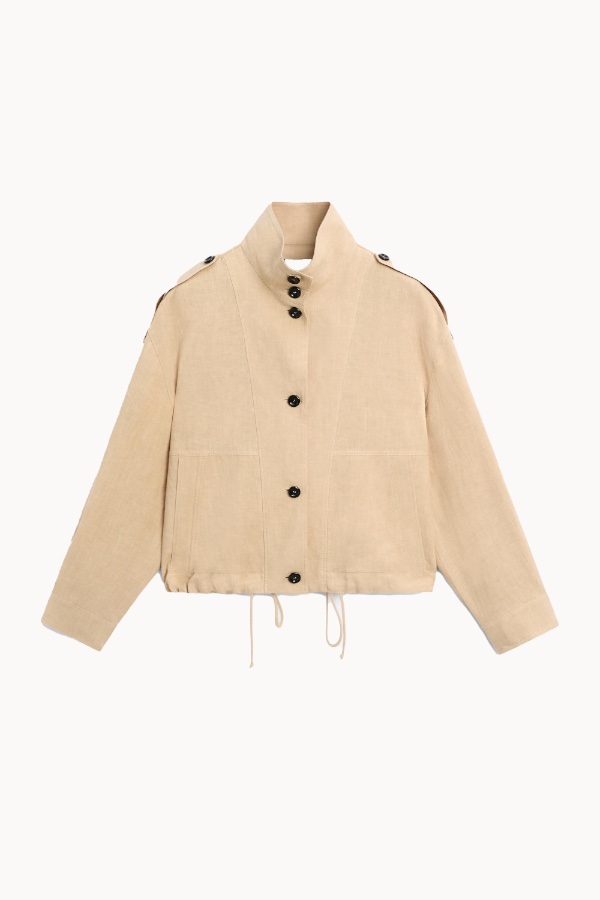 Chaqueta bomber fluida 100% lino