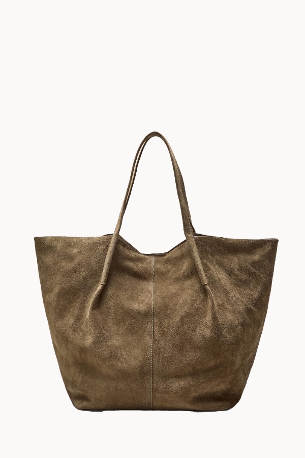 Split suede tote bag