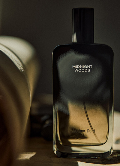 Midnight Woods bottle under warm light — Massimo Dutti