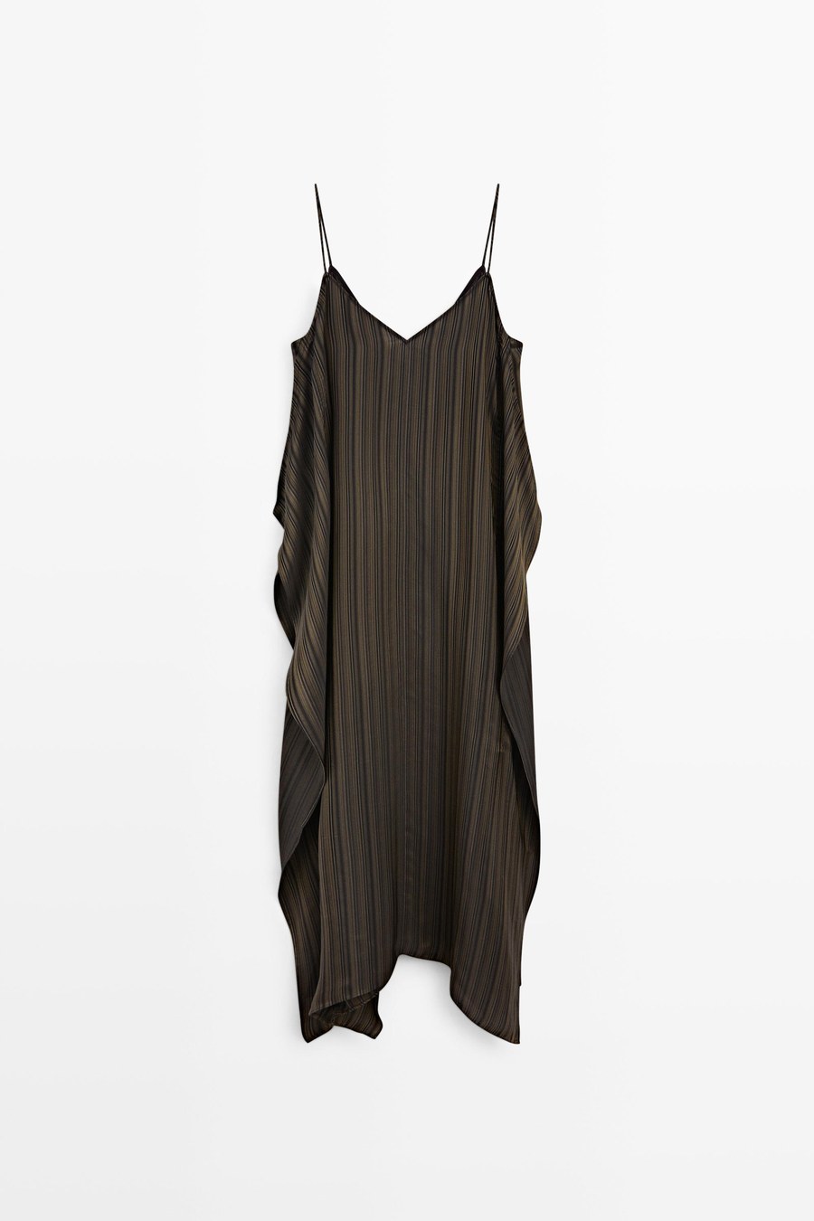 Asymmetric flowing midi dress — Massimo Dutti Summer Nights