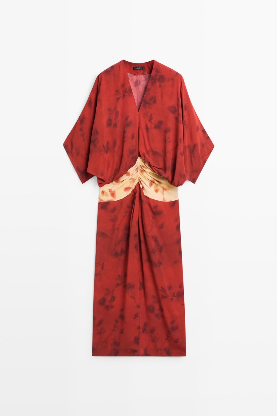 Printed flowing dress with sash detail — Massimo Dutti Summer Nights