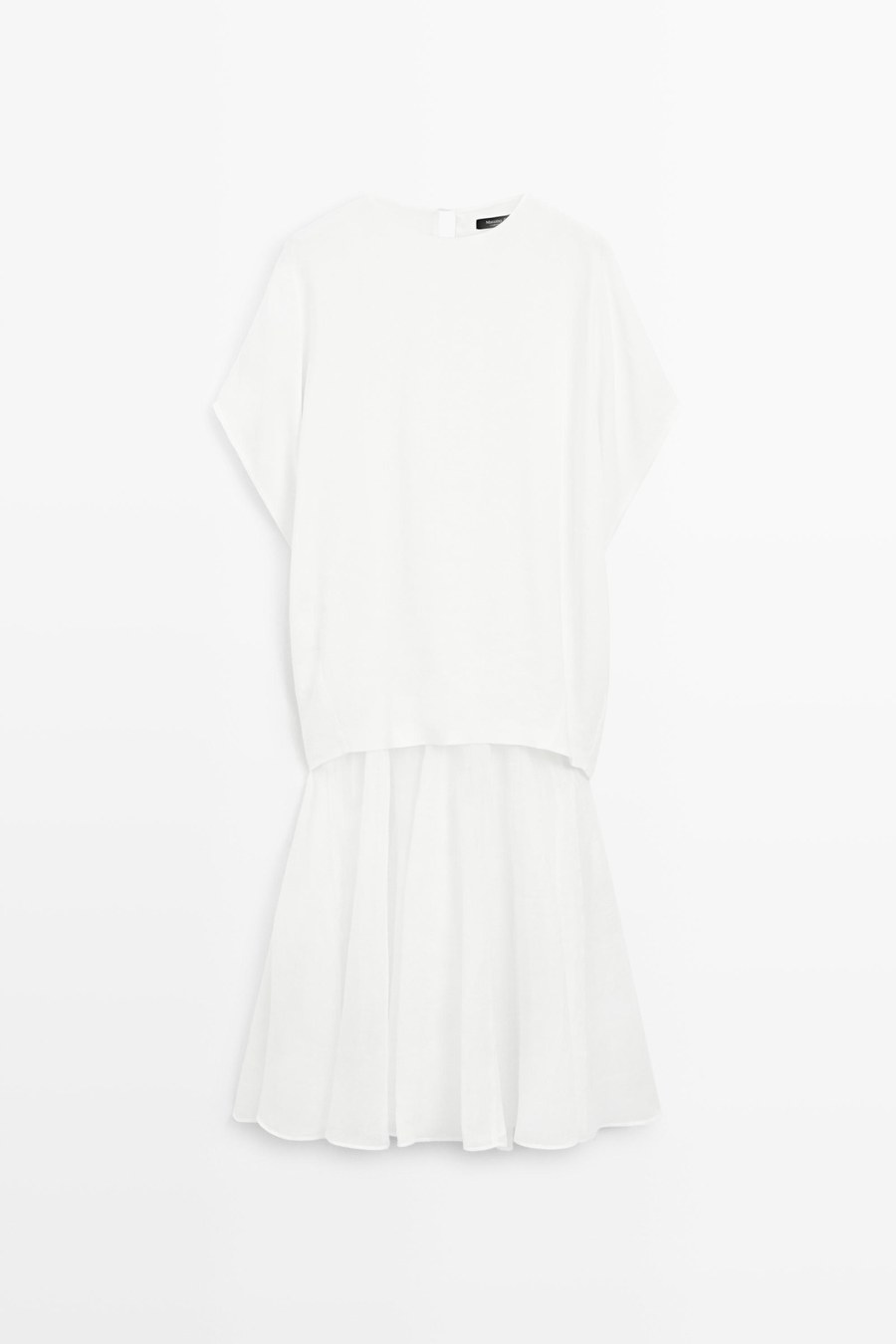 Combined linen-blend dress — Massimo Dutti Summer Nights