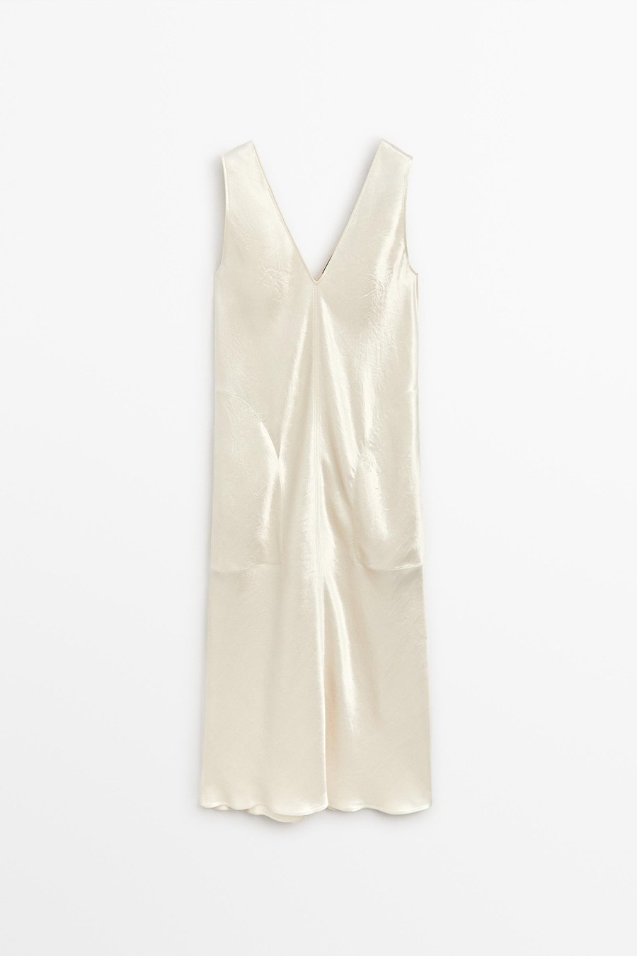 Satin midi slip dress — Massimo Dutti Summer Nights