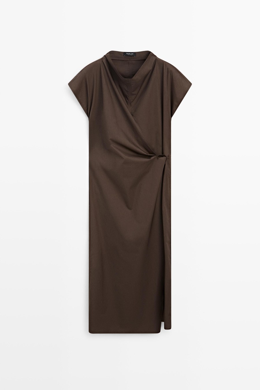 100% cotton poplin draped dress — Massimo Dutti Summer Nights