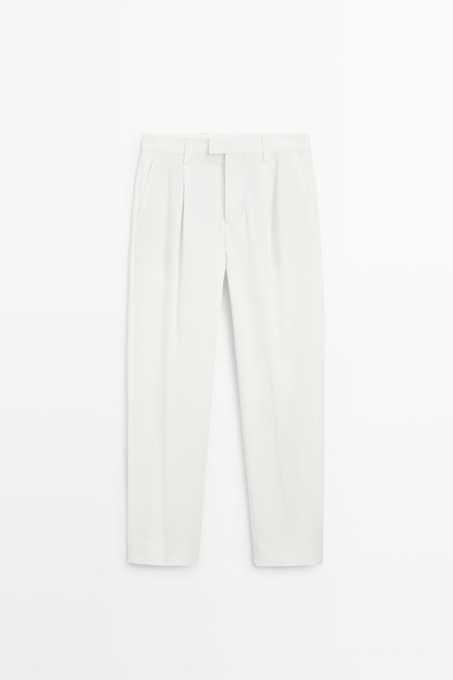 Cotton blend pleated trousers — Massimo Dutti Summer Days
