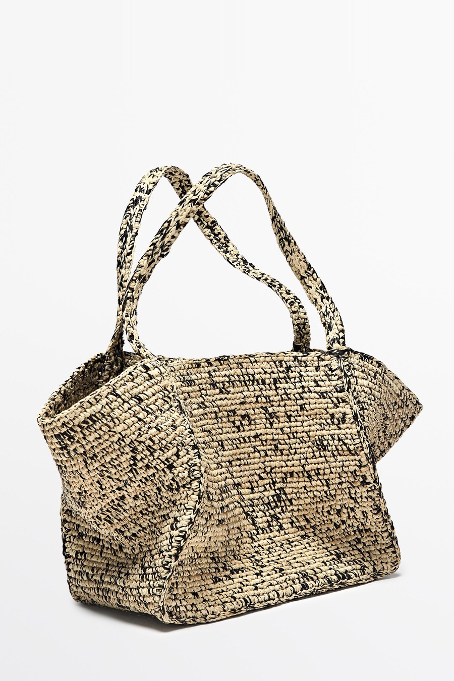 100% raffia mid-sized tote bag — Massimo Dutti Summer Nights