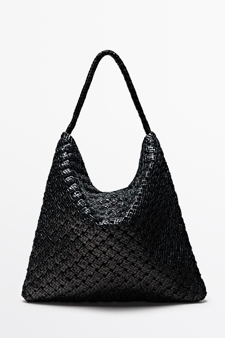 Braided nappa leather bag — Massimo Dutti Summer Nights