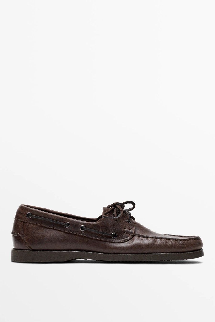 Oiled leather boat shoes — Massimo Dutti Summer Days