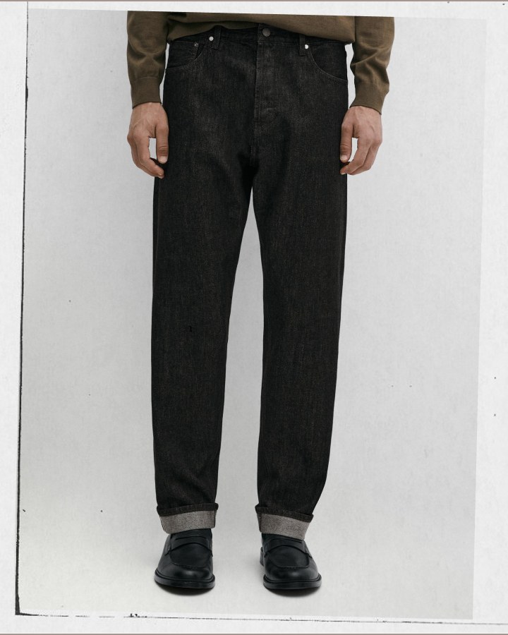 Dark-wash Selvedge Fit jeans — Massimo Dutti