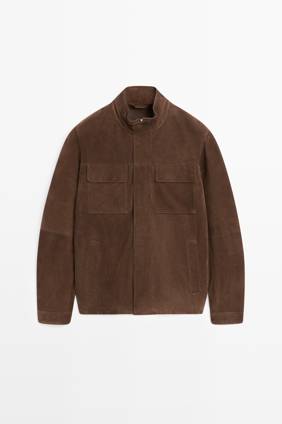 Suede jacket with patch pockets — Massimo Dutti Summer Days
