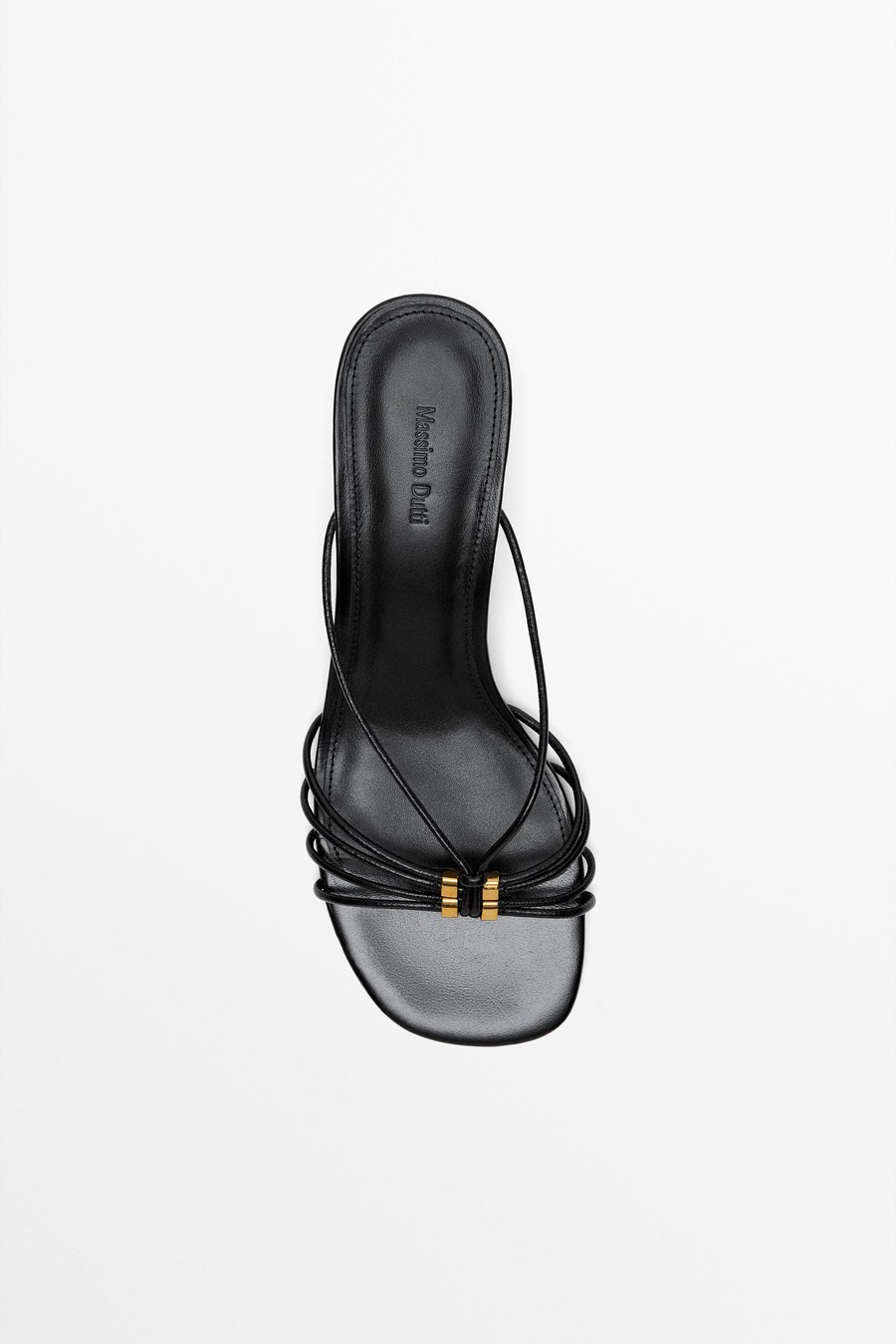 Strappy heeled sandals with embellished detail — Massimo Dutti Summer Nights