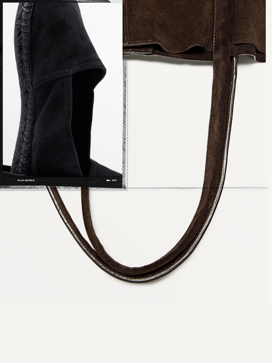 Leather espadrilles and suede leather tote bag handle — Massimo Dutti Summer Days