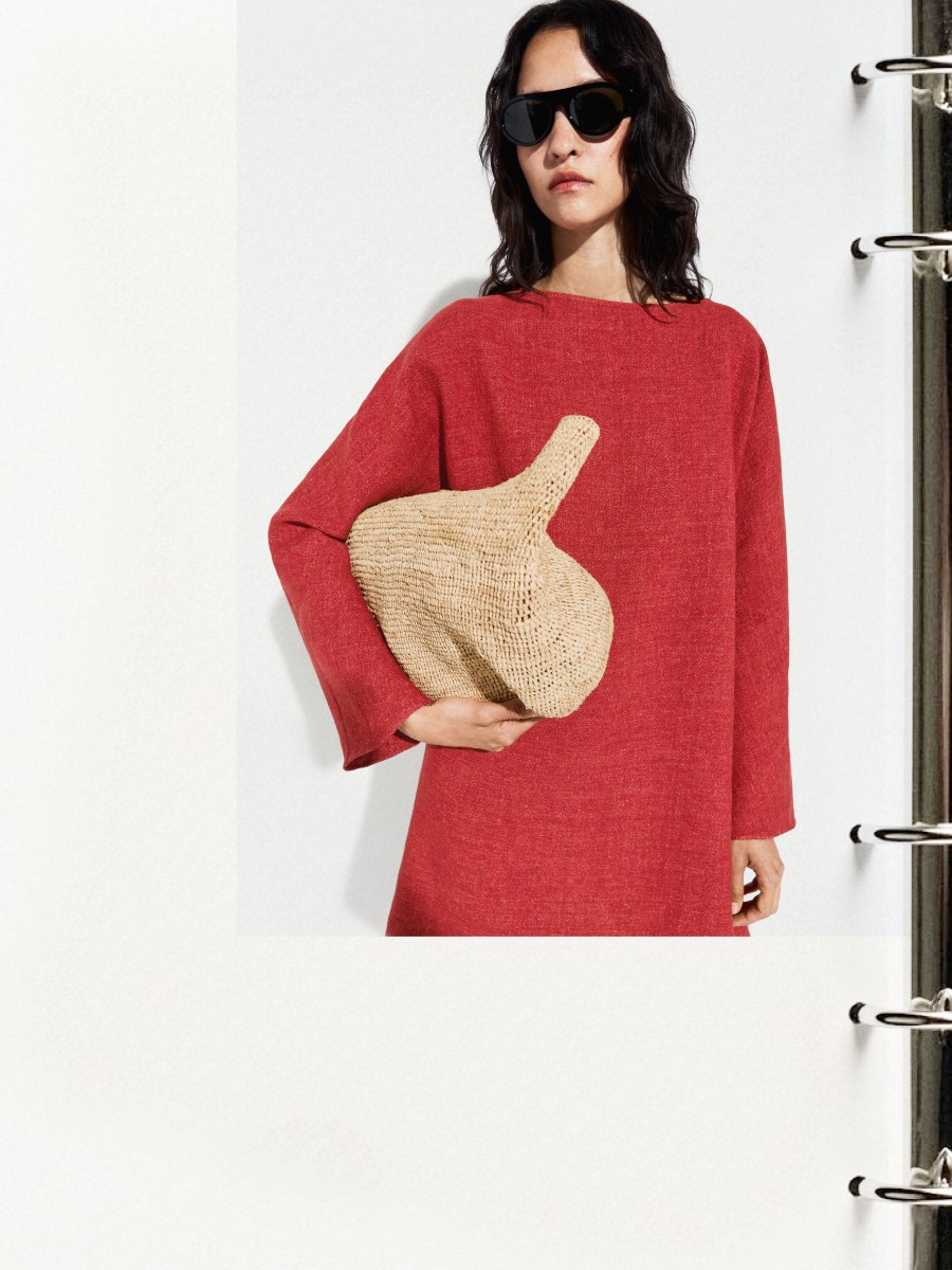 Long-sleeved mini dress in red — Massimo Dutti Summer Nights