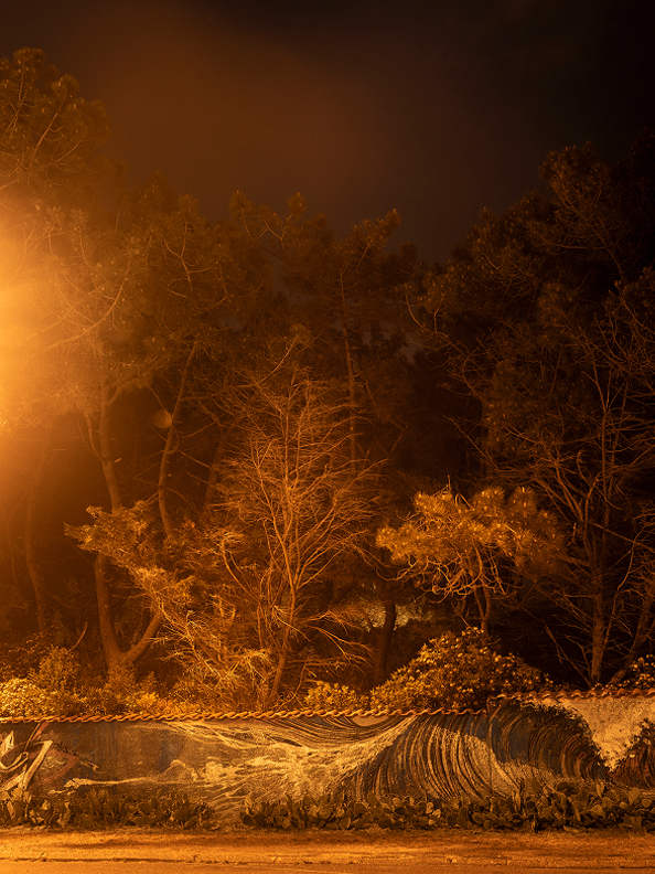 Sodium, night landscape under sodium light, photograph by Olivier Metzger — Massimo Dutti