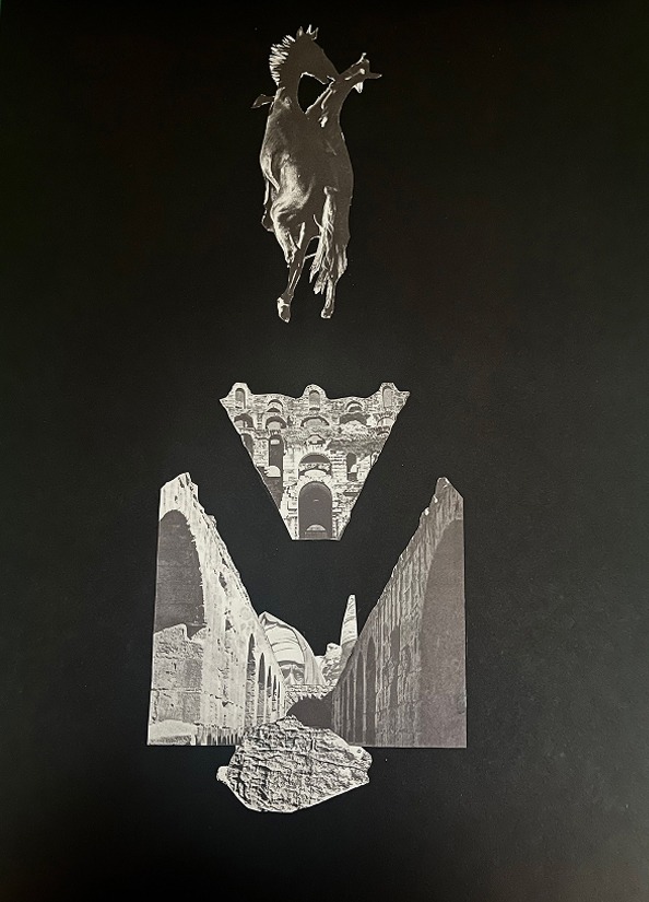 Africa, collage on a black background by Louisa Babari — Massimo Dutti