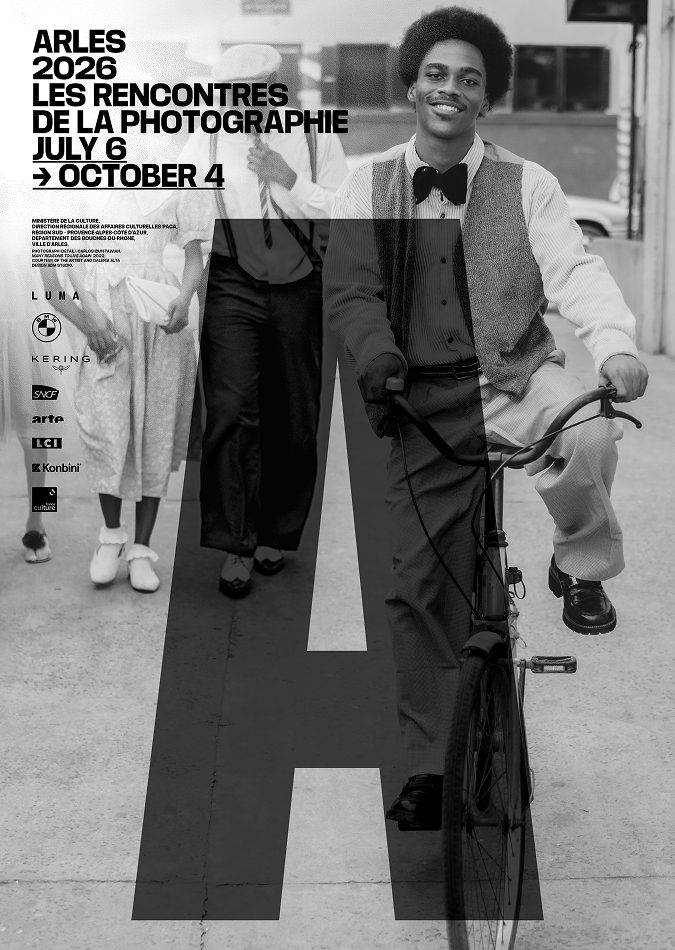 Poster for Les Rencontres d’Arles 2026, featuring the photograph by Carlos Idun-Tawiah