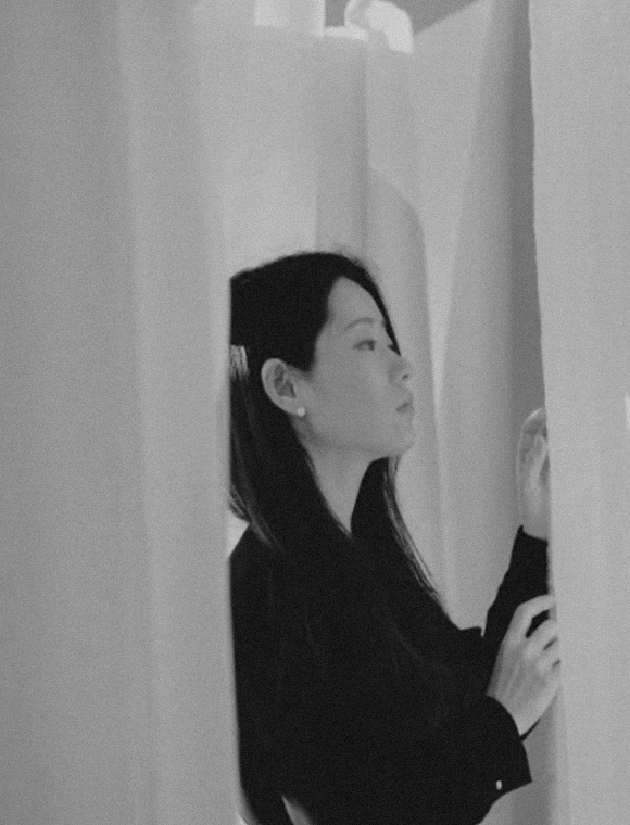 Sunny Kim among the hanji pieces — ArtInProgress, Massimo Dutti Seoul