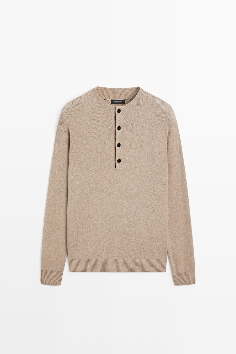 Buttoned mock-neck knit sweater — Massimo Dutti Fall Treasures