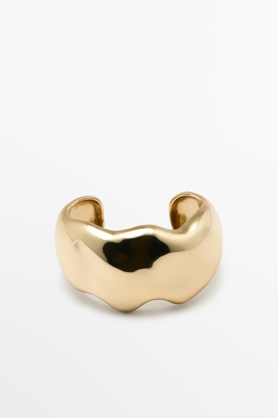 Gold-tone cloud wide bracelet — Massimo Dutti Fall Treasures