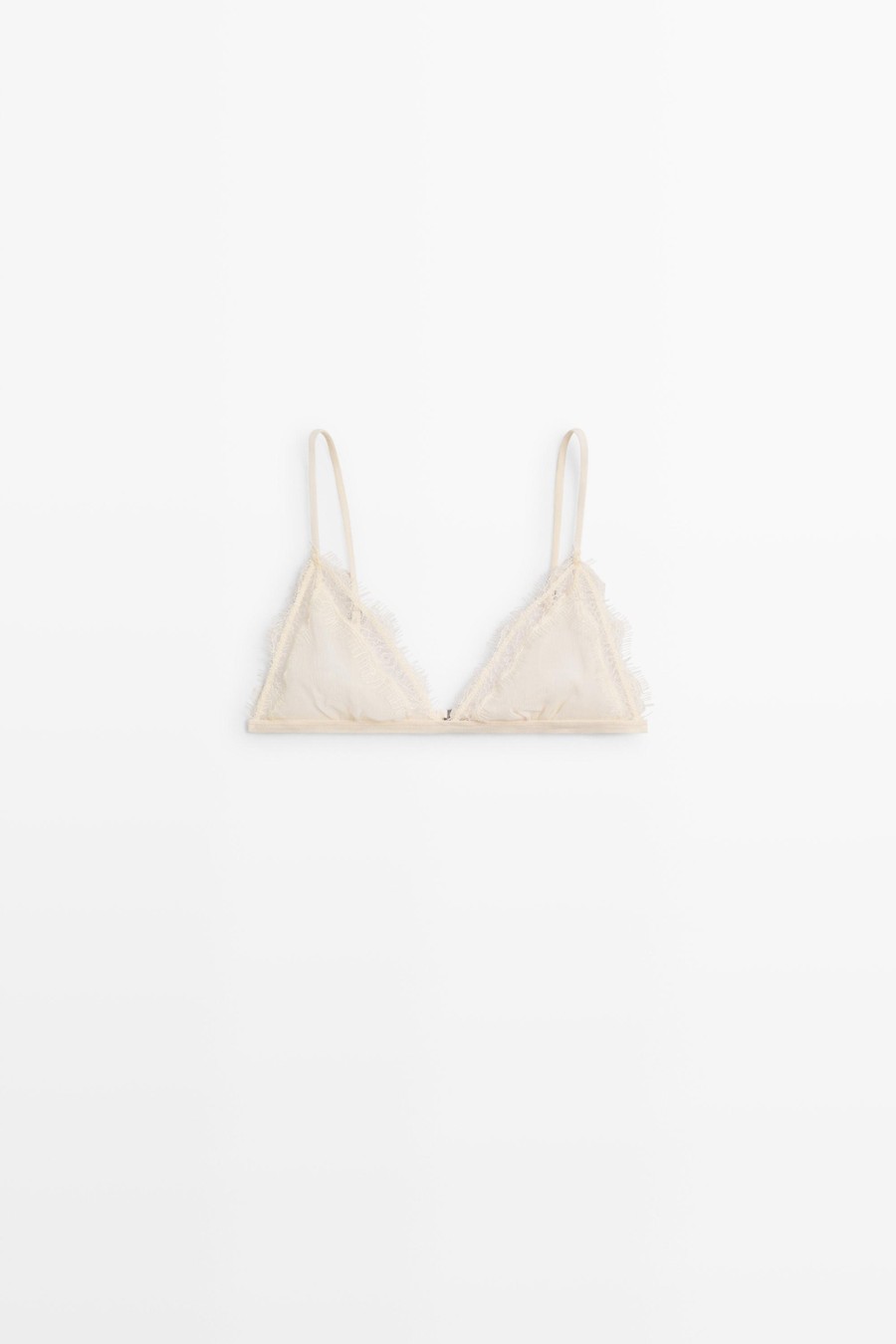 White lace-detail bralette — Massimo Dutti Fall Treasures