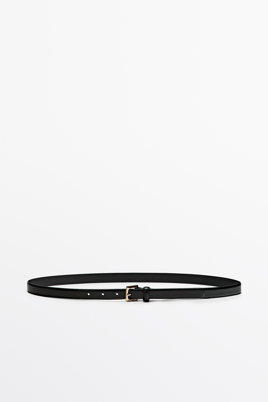 Square-buckle nappa leather belt — Massimo Dutti Fall Treasures