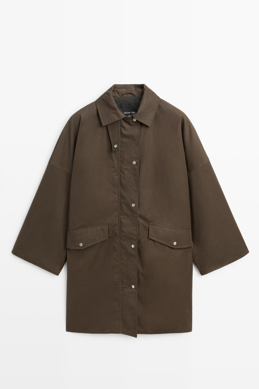 Waxed-effect parka with checked lining — Massimo Dutti Fall Treasures