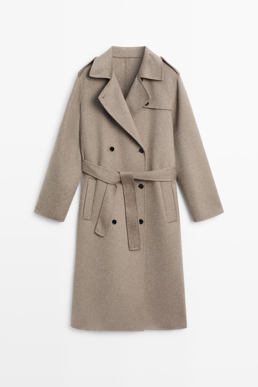 Long wool-blend trench coat — Massimo Dutti Fall Treasures