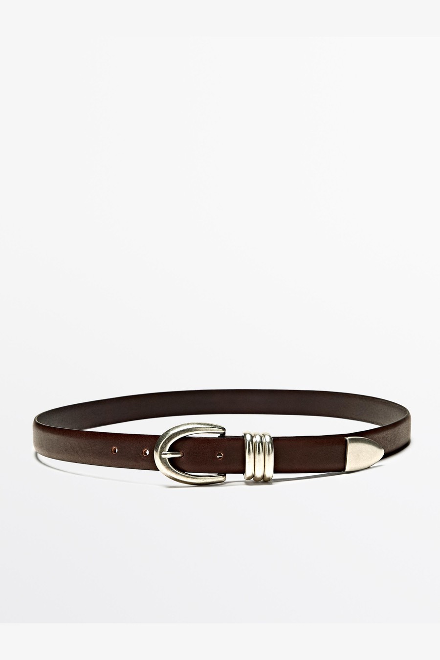 Nappa leather belt with metal detail — Massimo Dutti Fall Treasures
