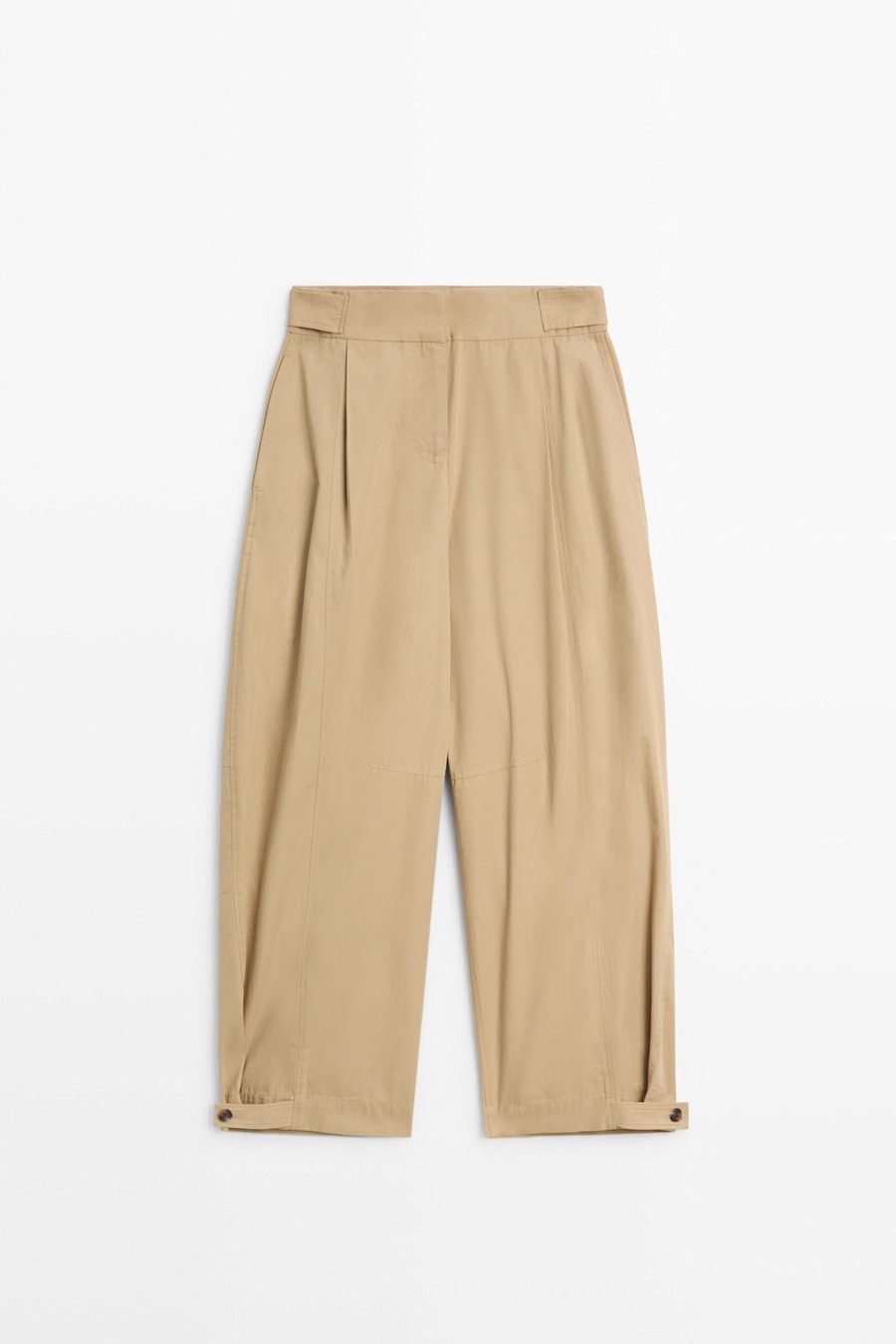 100% cotton barrel trousers with hem detail — Massimo Dutti Fall Treasures