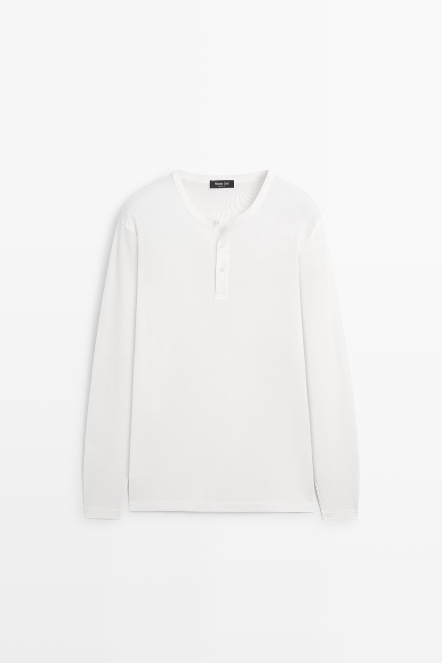 100% cotton long-sleeve Henley T-shirt — Massimo Dutti Fall Treasures
