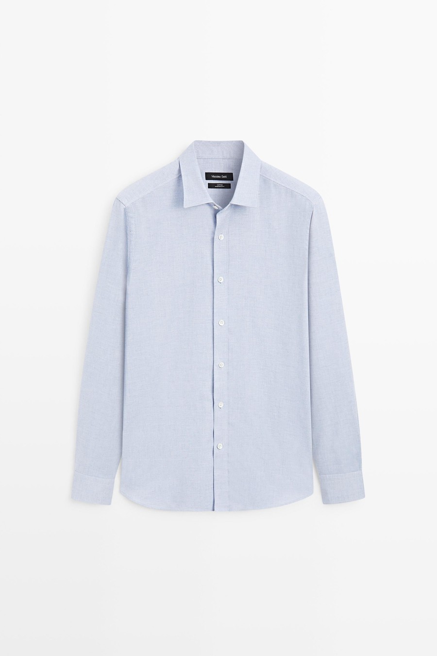 Regular-fit 100% cotton mélange twill shirt — Massimo Dutti Fall Treasures