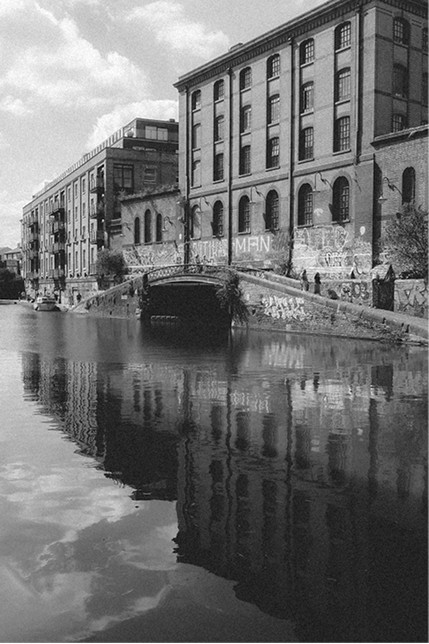 Former warehouses reflected in Regent’s Canal — Massimo Dutti London Fashion Week