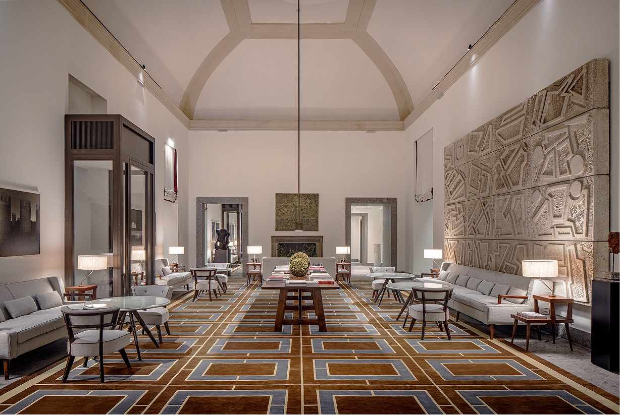 Lounge at Portrait Milano in the former Archbishop’s Seminary — Massimo Dutti Milan Fashion Week